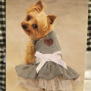 Cute Gingham Bling Heart Dress For Dogs